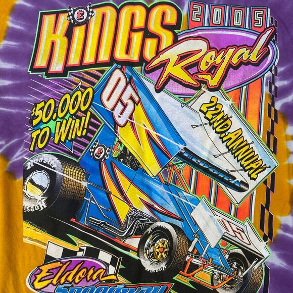 Kings Royal 2005 Vintage Race Tie Dye T Shirt Men Sz XL - Picture 2 of 9